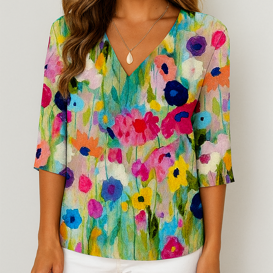 Thyra | Blouse Met Bloemenprint